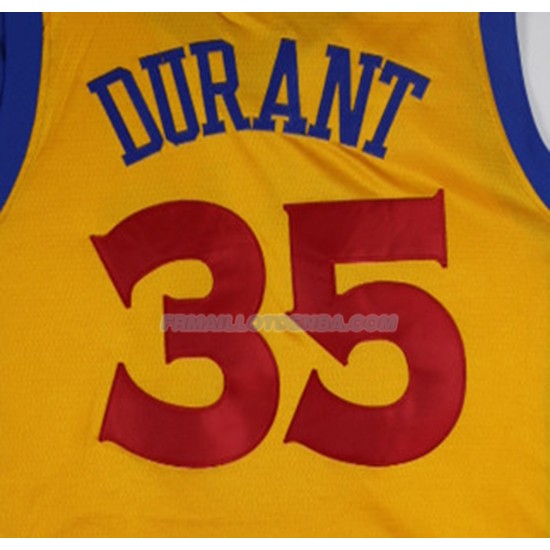 Maillot Basket Golden State Warriors Kevin Durant 2017-18 35 Jaune